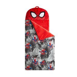 Spider-Man Glow in Dark Kids Sleeping Bag Red Marvel Bedding